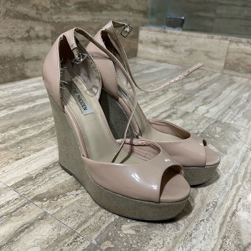 Steve Madden Nude Wedge Heels